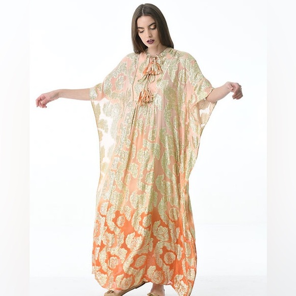 MISS JUNE PARIS Bodhi Kaftan Maxi - Peach - Picture 3 of 8
